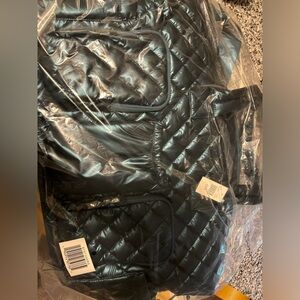 Samantha Brown To-Go Quilted Extra Large Weekender metallic blue color